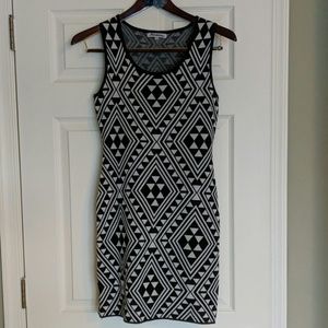 Black & White Pattern Knit Dress